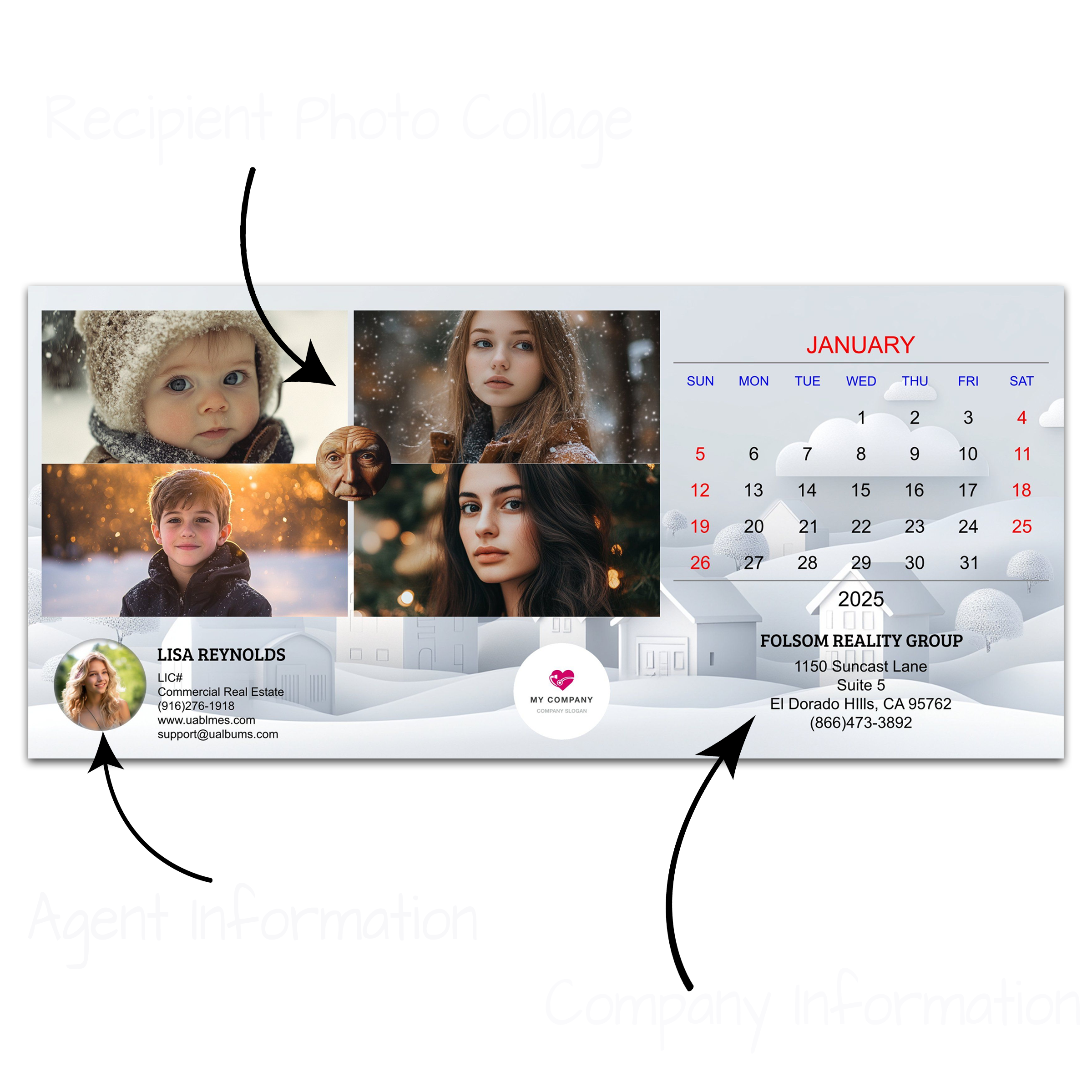 Personalzied photo calendar for agents